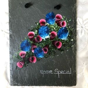 Artist Hand Painted Slate You’re Special Floral Hanger